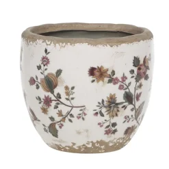 Outlet Chic Antique Nancy Blumentopf mit Blumenmotiv