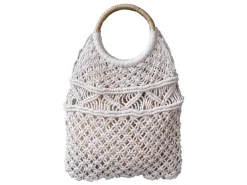Sale Chic Antique Netztasche gehäckelt mit Rattanhenkel