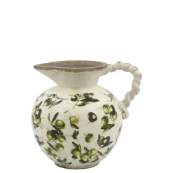 Outlet Chic Antique Olive Kanne mit Olivenmuster
