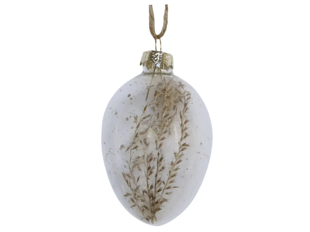 Chic Antique Osterei aus Glas mit Blumen