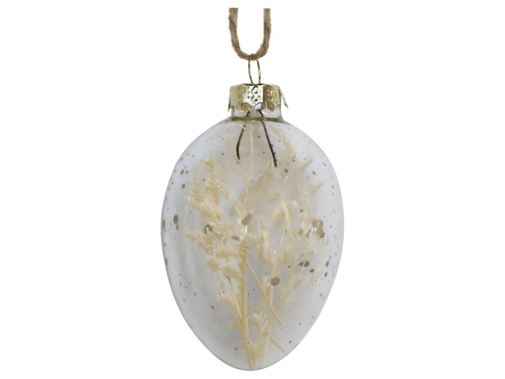 Chic Antique Osterei aus Glas mit Blumen
