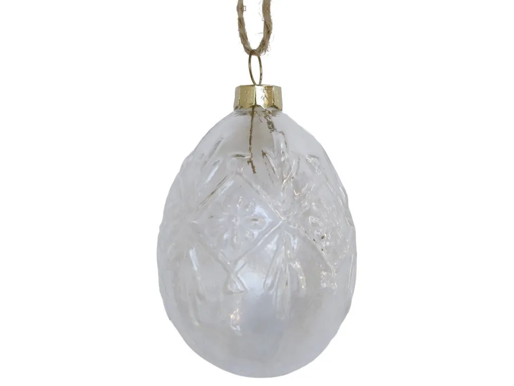 Best Chic Antique Osterei mit Muster aus Glas