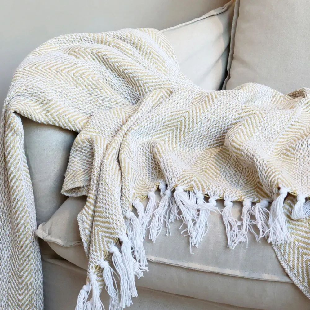 Best Chic Antique Plaid Decke Aix aus recycelter Baumwolle