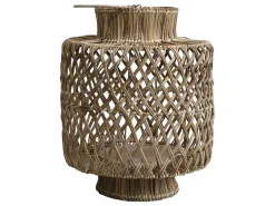 New Chic Antique Rattan Laterne geflochten