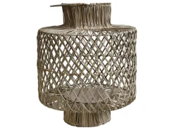 New Chic Antique Rattan Laterne geflochten