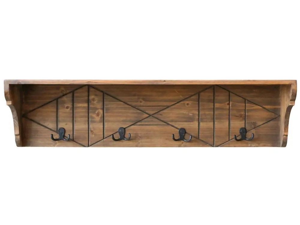 Chic Antique Regalbrett mit 4 Haken
