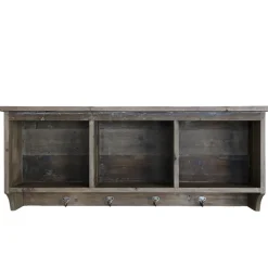 New Chic Antique Regalbrett mit 3 Fächern und 4 Haken