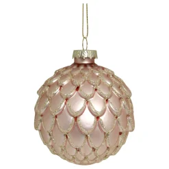 Best Chic Antique Rosa Weihnachtskugel aus Glas