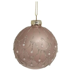 Best Chic Antique Rosa Weihnachtskugel aus Glas