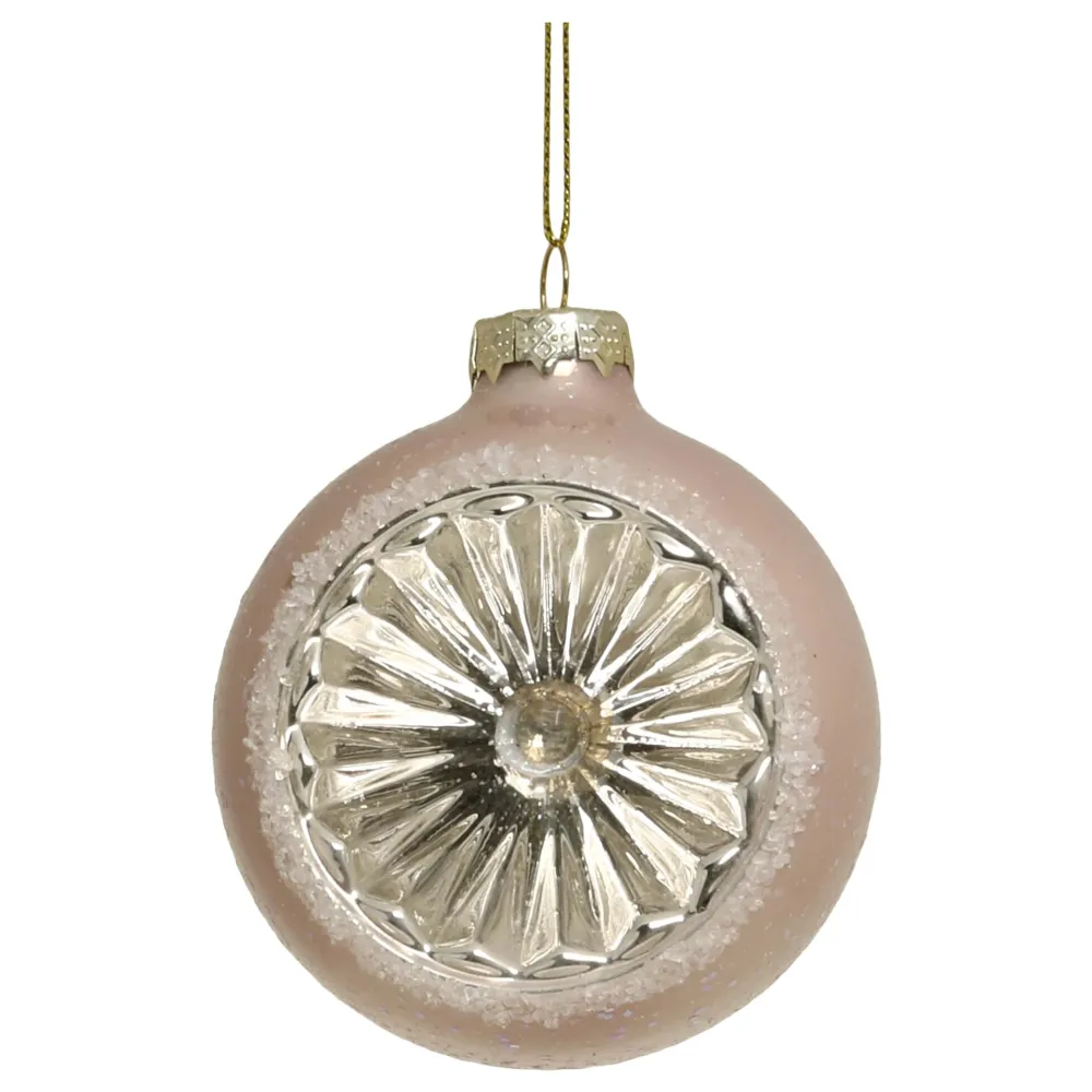 Best Chic Antique Rosa Weihnachtskugel aus Glas