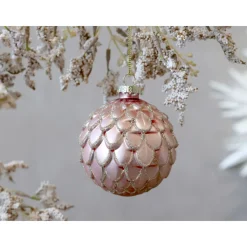 Best Chic Antique Rosa Weihnachtskugel aus Glas