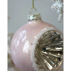 Best Chic Antique Rosa Weihnachtskugel aus Glas
