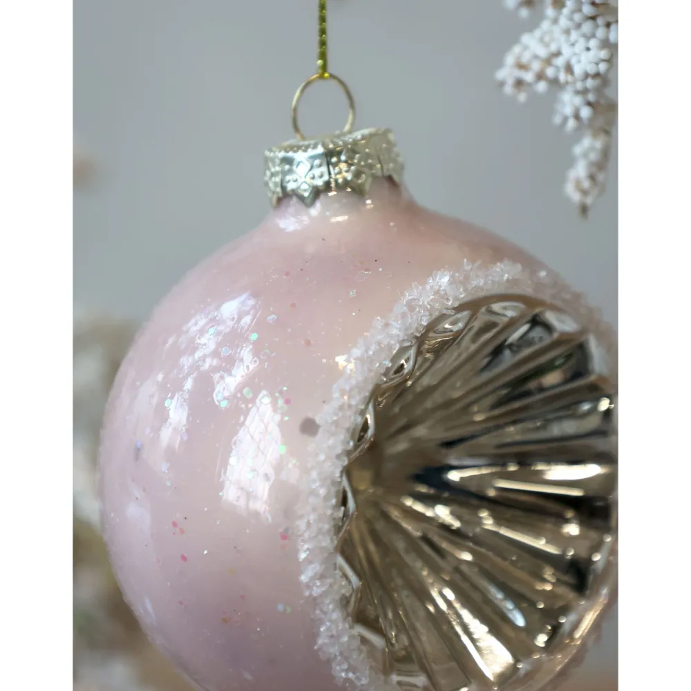 Best Chic Antique Rosa Weihnachtskugel aus Glas