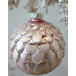 Best Chic Antique Rosa Weihnachtskugel aus Glas