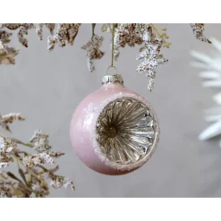 Best Chic Antique Rosa Weihnachtskugel aus Glas