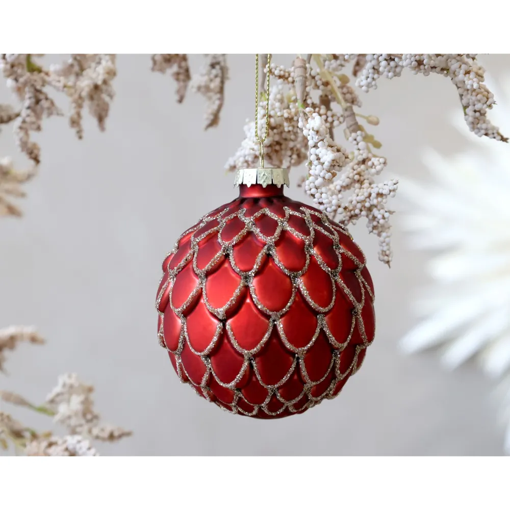 Clearance Chic Antique Rote Weihnachtskugel aus Glas