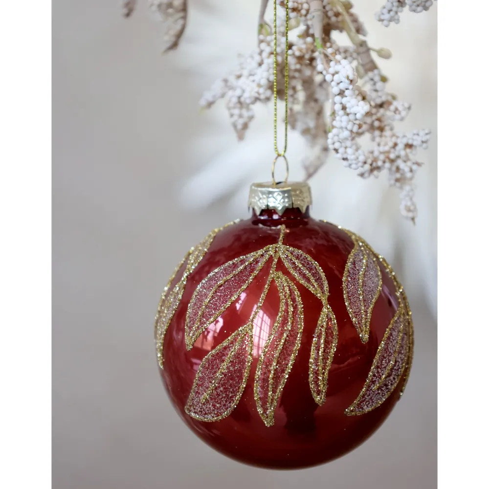 Clearance Chic Antique Rote Weihnachtskugel aus Glas