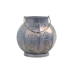 New Chic Antique Runde Laterne mit Muster aus Eisen