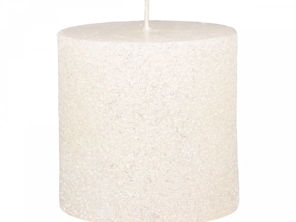 Online Chic Antique Rustikale Stumpenkerze mit Glitzer