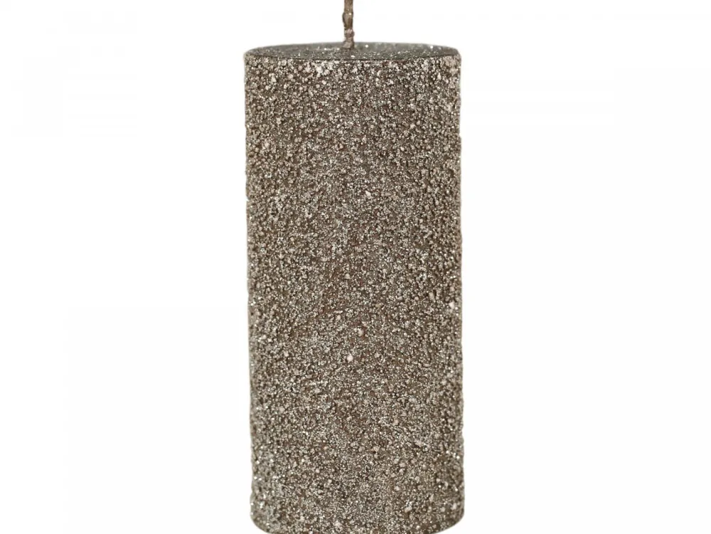 Online Chic Antique Rustikale Stumpenkerze mit Glitzer
