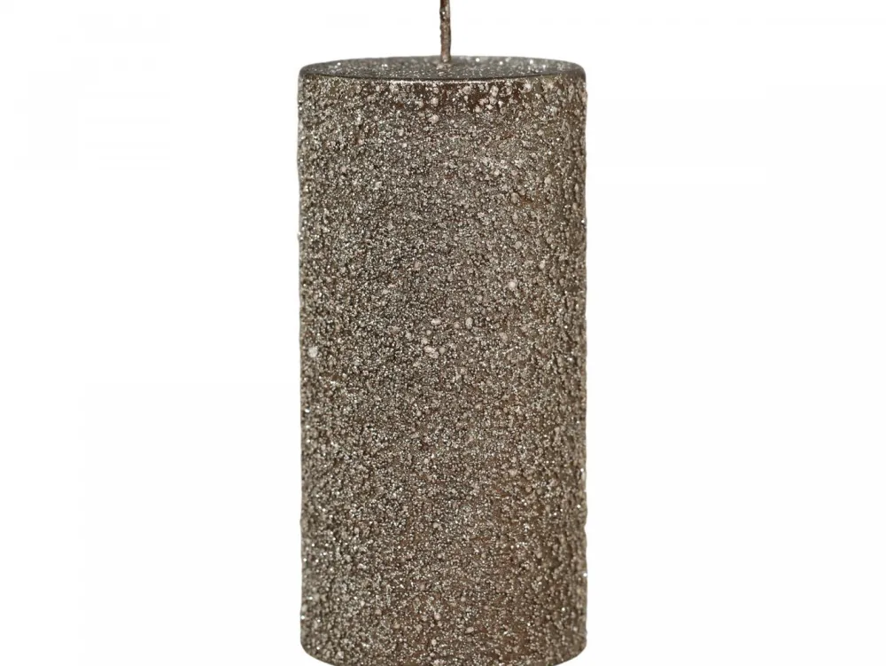 Online Chic Antique Rustikale Stumpenkerze mit Glitzer