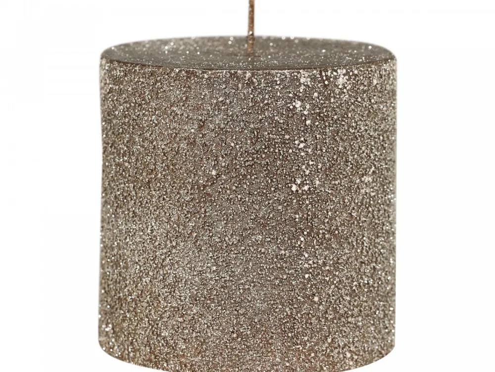 Online Chic Antique Rustikale Stumpenkerze mit Glitzer