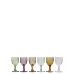 Online Chic Antique Saint-Émilion kleine farbige Likör Gläser mit Fuß 6er