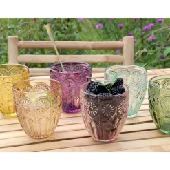 Discount Chic Antique Saint-Émilion Trinkgläser mit Muster, 6 Farben
