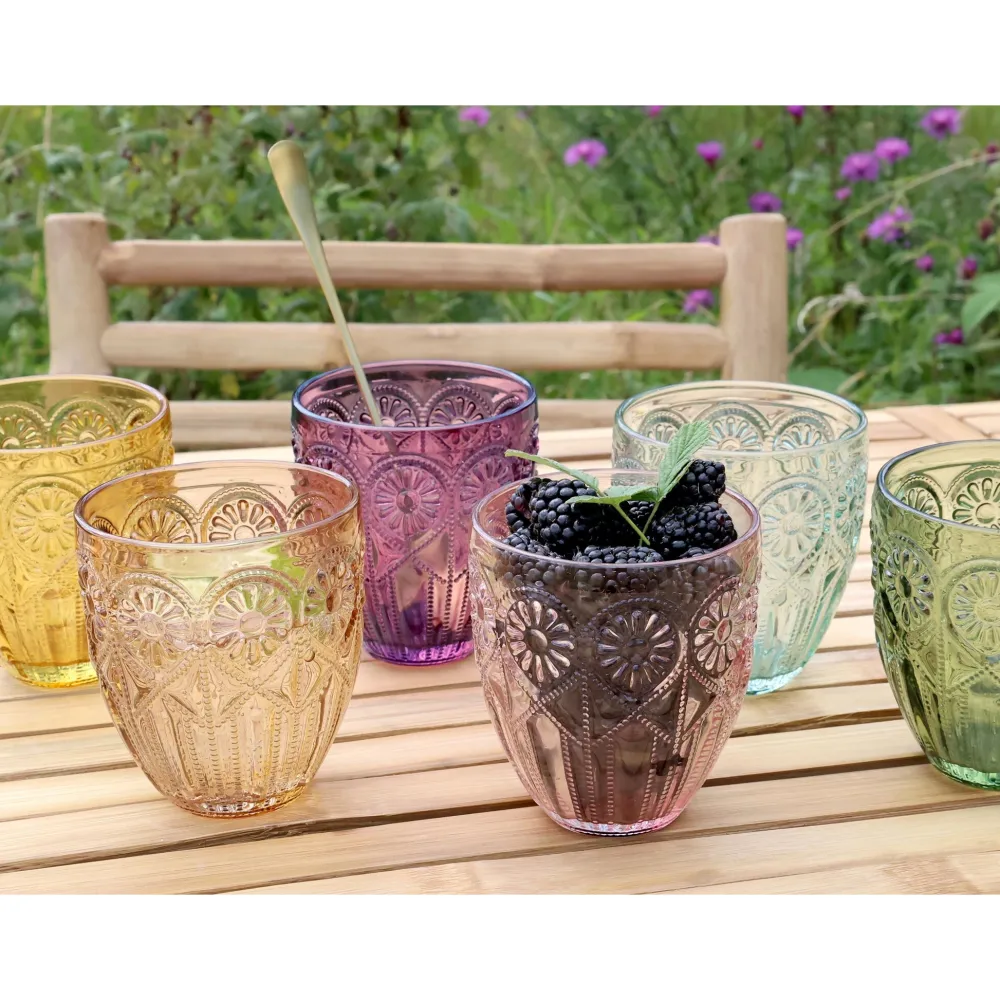Discount Chic Antique Saint-Émilion Trinkgläser mit Muster, 6 Farben