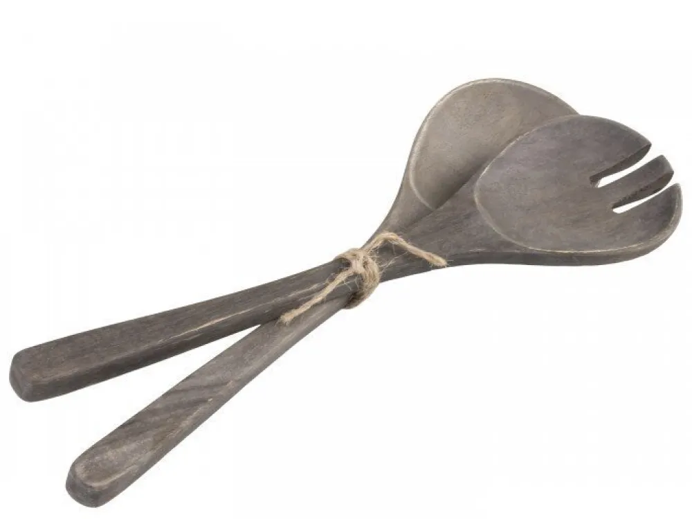 New Chic Antique Salatbesteck Laon 2er Set aus Mangoholz