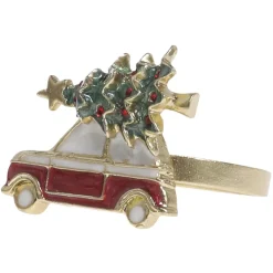 Clearance Chic Antique Serviettenring mit Auto und Weihnachtsbaum