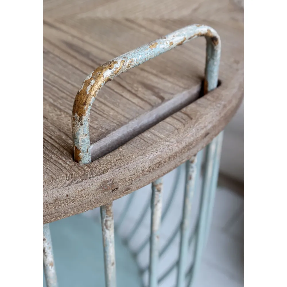 New Chic Antique Shabby Sofatisch mit Holzdeckel 2er Set