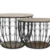 New Chic Antique Sofatisch mit Holzdeckel 2er Set