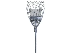 Outlet Chic Antique Spieß für Teelichthalter mit Glas aus Eisen