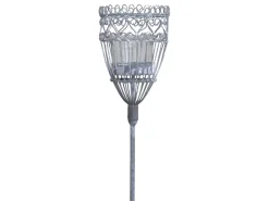 Outlet Chic Antique Spieß für Teelichthalter mit Glas aus Eisen
