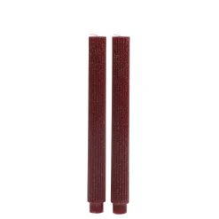 New Chic Antique Stabkerze mit Rillen und Glitzer 2er-Set