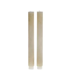 New Chic Antique Stabkerze mit Rillen und Glitzer 2er-Set
