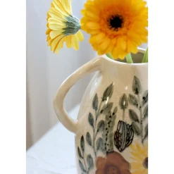 Clearance Chic Antique Steingut Kanne mit Blumenmotiv