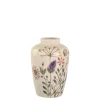 Sale Chic Antique Steingut Vase mit Blumenmotiv