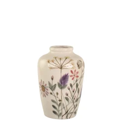 Sale Chic Antique Steingut Vase mit Blumenmotiv
