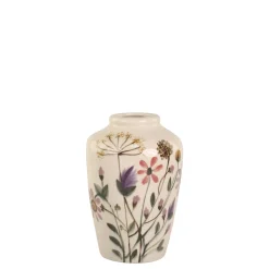 Sale Chic Antique Steingut Vase mit Blumenmotiv