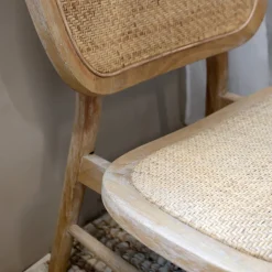 Outlet Chic Antique Stuhl mit Geflechtsitz