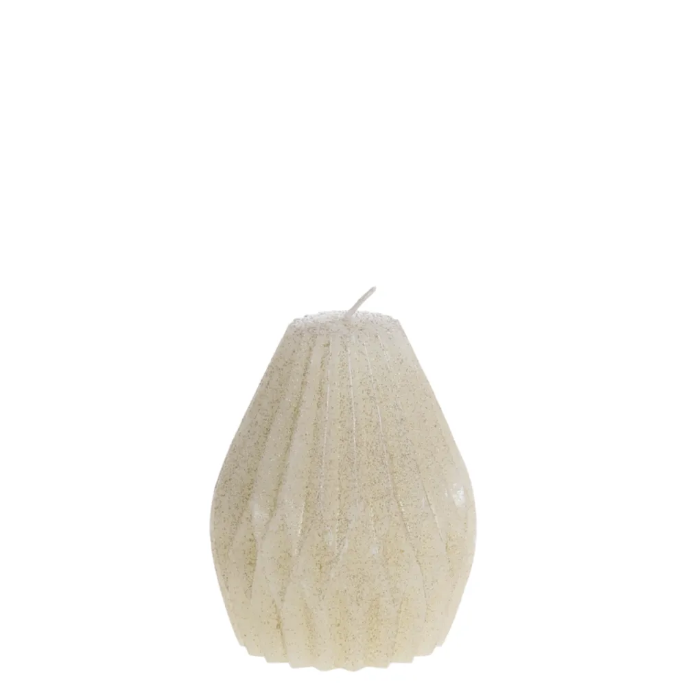 Outlet Chic Antique Stumpenkerze Diamant mit Glitzer