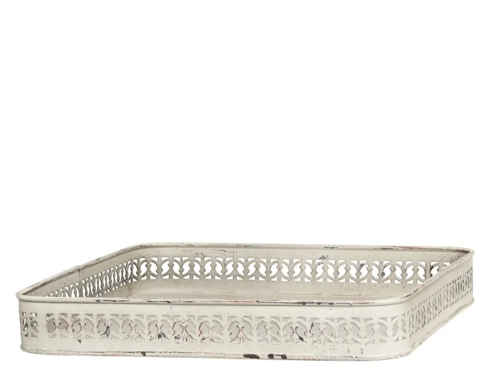 Outlet Chic Antique Tablett mit Dekorkante