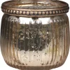 Outlet Chic Antique Teelichtglas mit Perlenrand