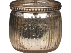 Outlet Chic Antique Teelichtglas mit Perlenrand