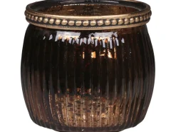 Outlet Chic Antique Teelichtglas mit Perlenrand