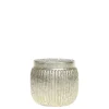 Outlet Chic Antique Teelichthalter mit Rillen in Silber