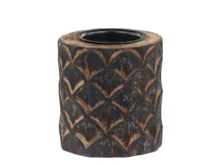 Hot Chic Antique Teelichthalter Mangoholz mit Muster