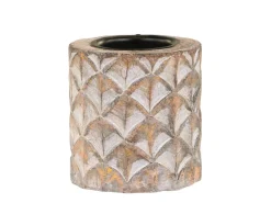 Hot Chic Antique Teelichthalter Mangoholz mit Muster